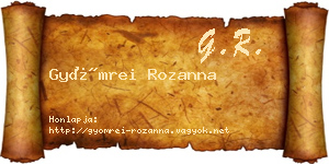 Gyömrei Rozanna névjegykártya