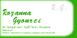 rozanna gyomrei business card